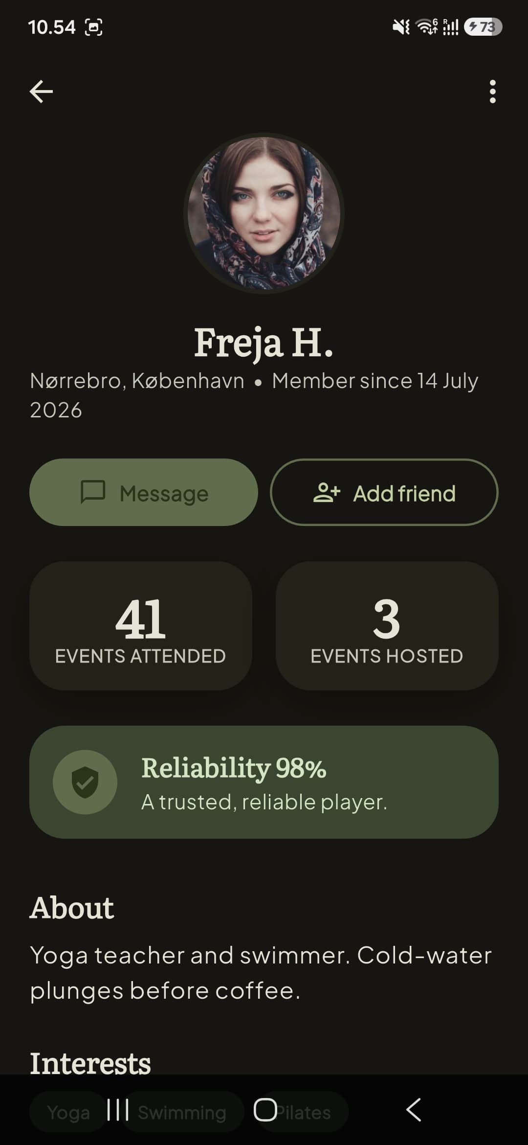 Playtribe player profile showing community activity and reliability